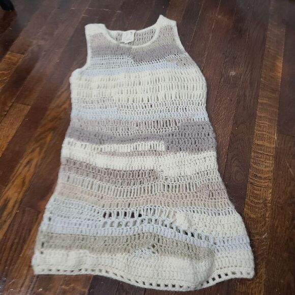 Anthropologie Altiplano Crochet Tunic Beige Earth Tones Festival Boho Small - Picture 5 of 12